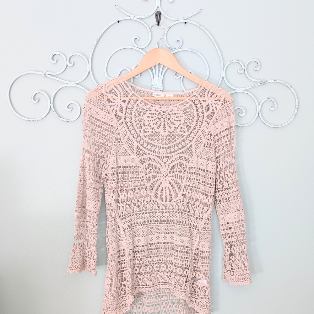 Elegant Lace Crochet Top/ Coverup